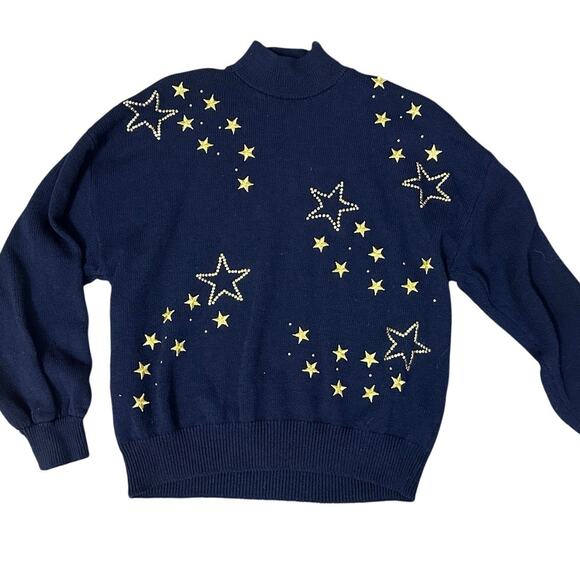 St. John Turtleneck Vintage Shooting Star Embroidered - Picture 1 of 7